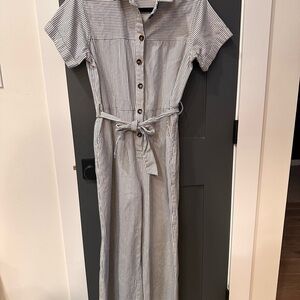 Striped Button-Up Maxi Dress